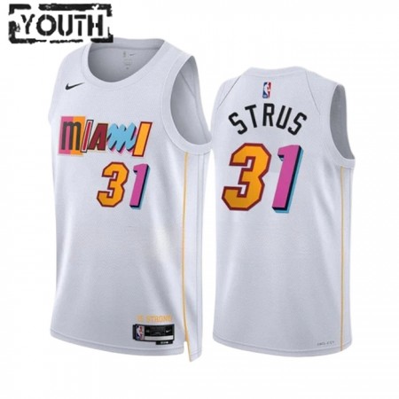 Dres Miami Heat Max Strus 31 Nike 2022-23 City Edition Bijela Swingman - Dječji